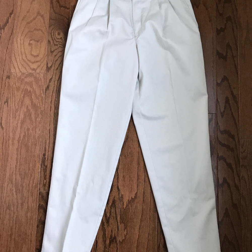 High waisted cream (off white) chino pants